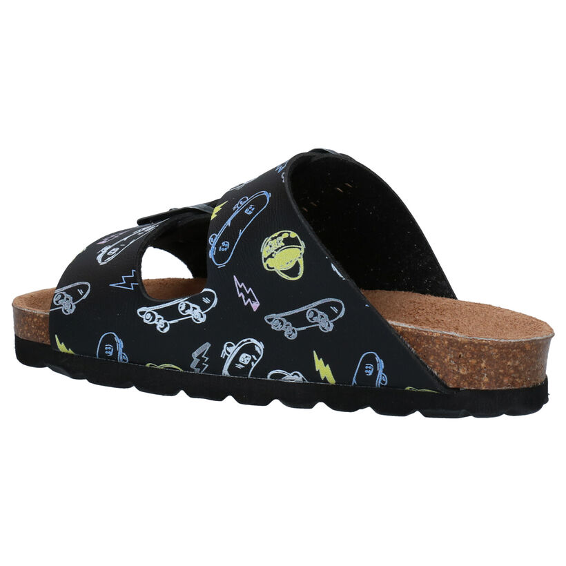 Milo & Mila Zwarte Slippers in kunstleer (285179)