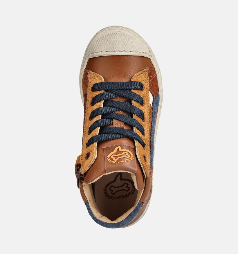 STONES and BONES Raspo Chaussures hautes en Cognac pour garçons (361968) - pour semelles orthopédiques