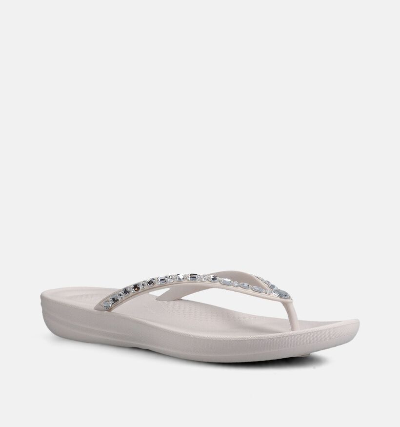 Fitflop Iqushion Multi-Crystal Ergonomic Tongs en Blanc pour femmes (368670)