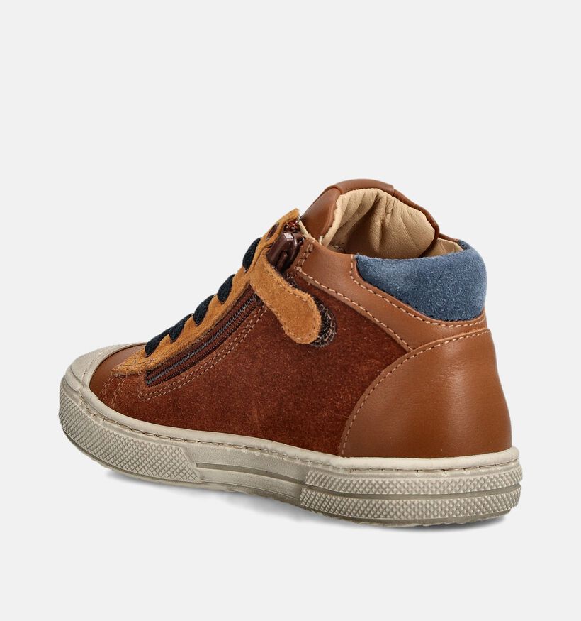 STONES and BONES Raspo Chaussures hautes en Cognac pour garçons (361968) - pour semelles orthopédiques
