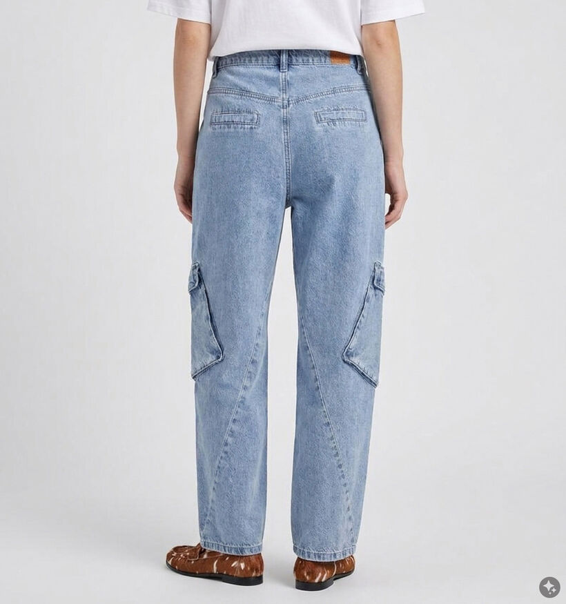 Ador&eacute; Timeo Blauwe Wide Leg Cargo Jeans voor dames (384080)