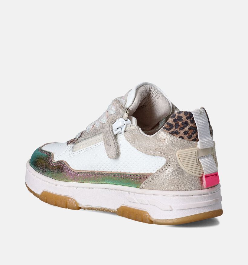 Braqeez Cassie Chicago Witte Sneakers voor meisjes (357457) - geschikt voor steunzolen