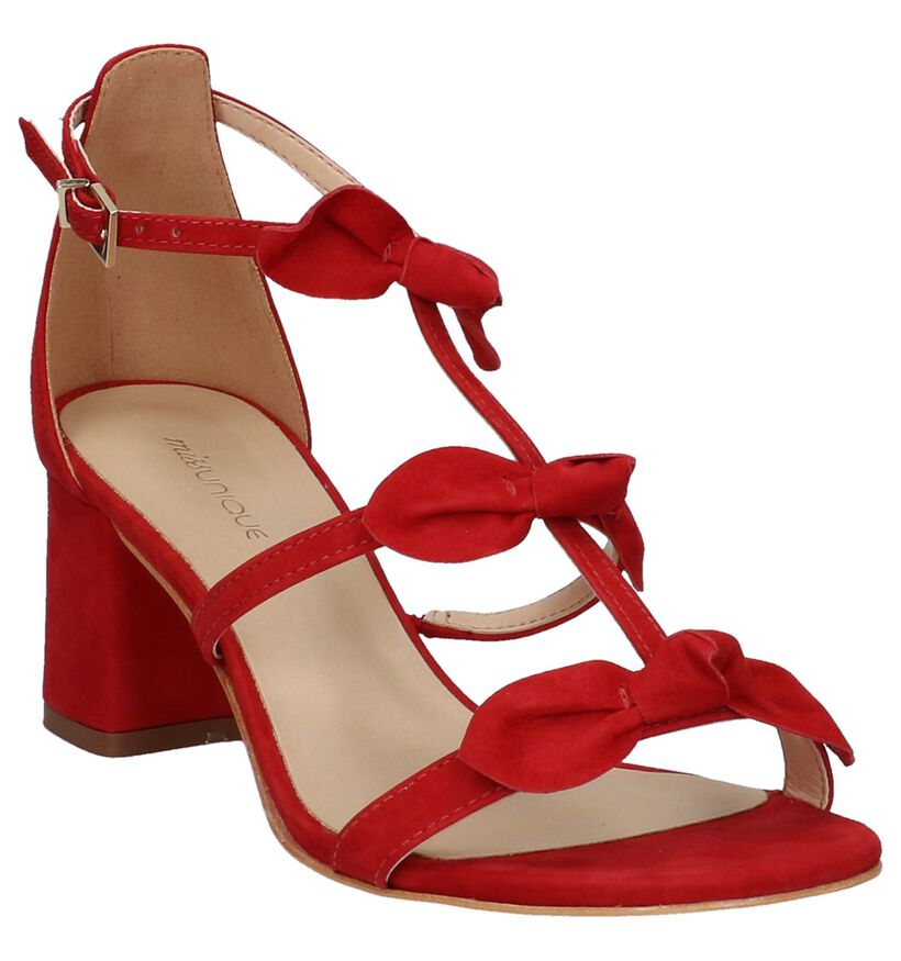 Miss Unique Sandales à talons en Rouge en nubuck (221078)