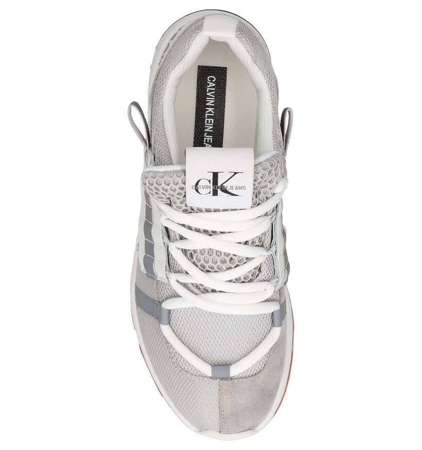 Calvin Klein Baskets basses en Argent en cuir (249157)