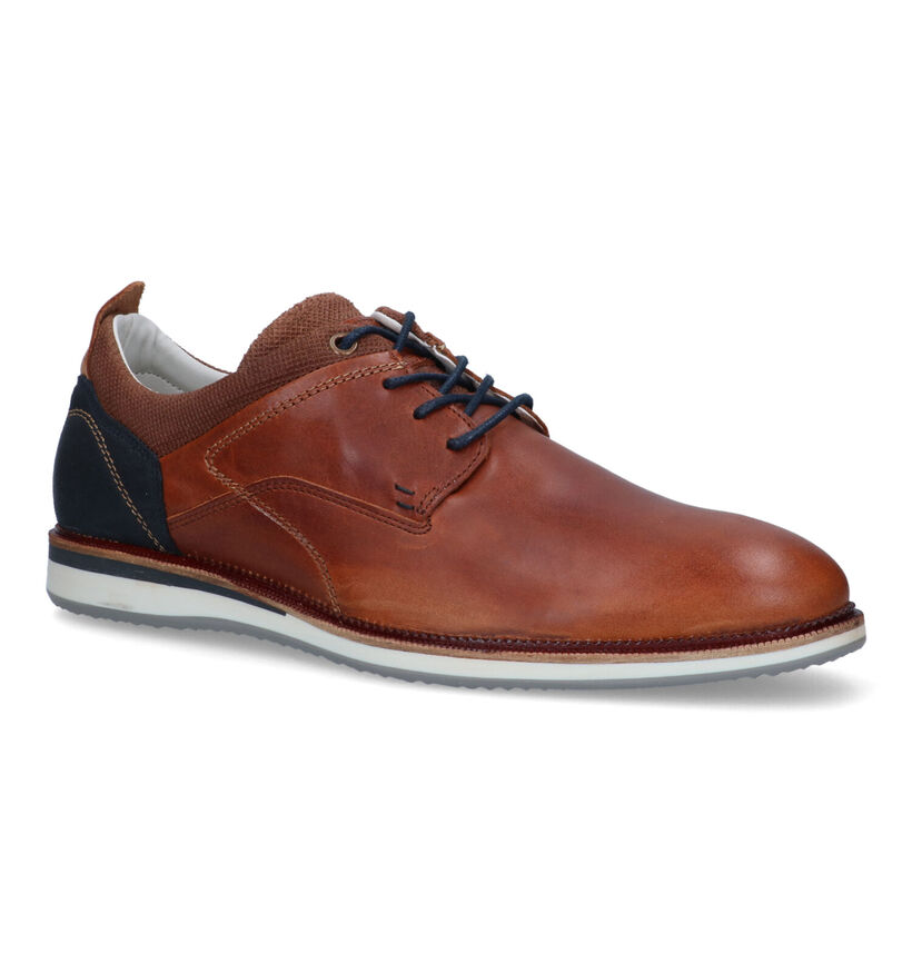 Bullboxer Chaussures à lacets en Cognac pour hommes (319442) - pour semelles orthopédiques