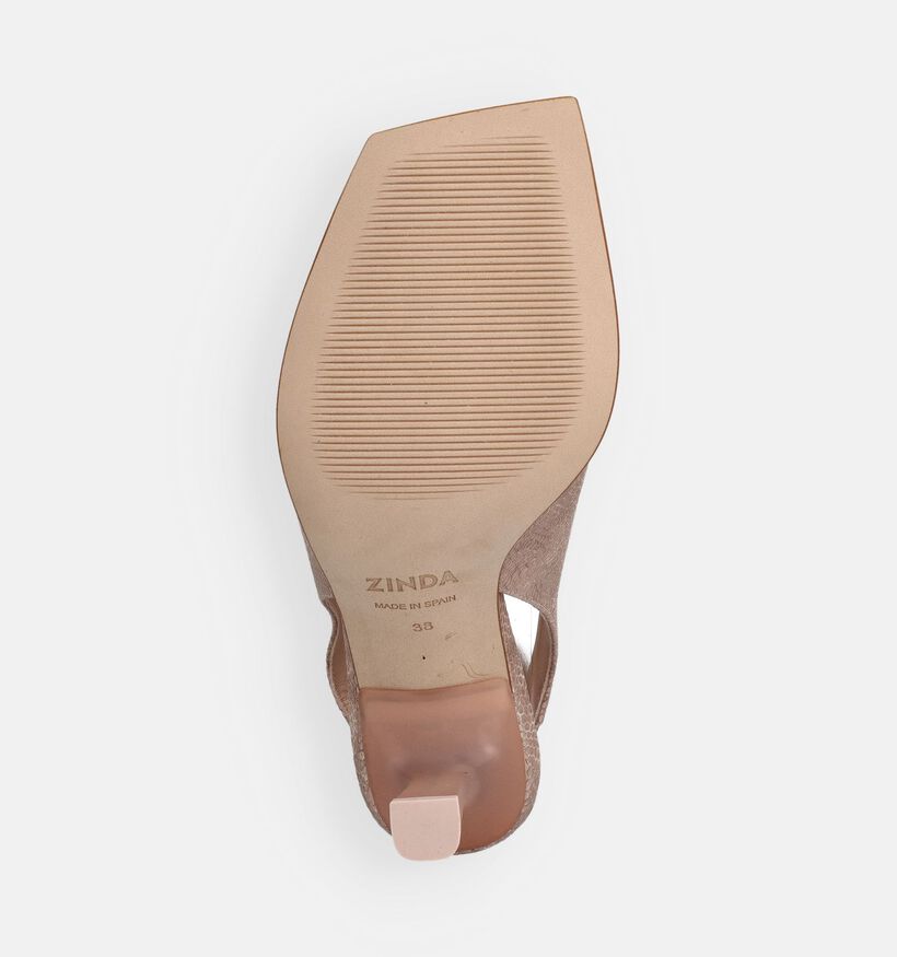 Zinda Escarpins Peeptoe en Or rose pour femmes (373654)