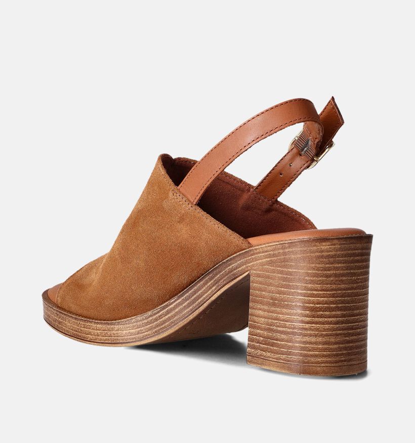 Tamaris Sandales avec talon carré en Cognac pour femmes (354382)