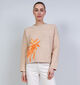 Orfeo Hermione Beige Trui met Palmbomen voor dames (371926)