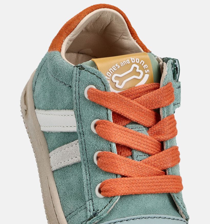 STONES and BONES Nepo Groene/Oranje Sneakers voor jongens (369608) - geschikt voor steunzolen