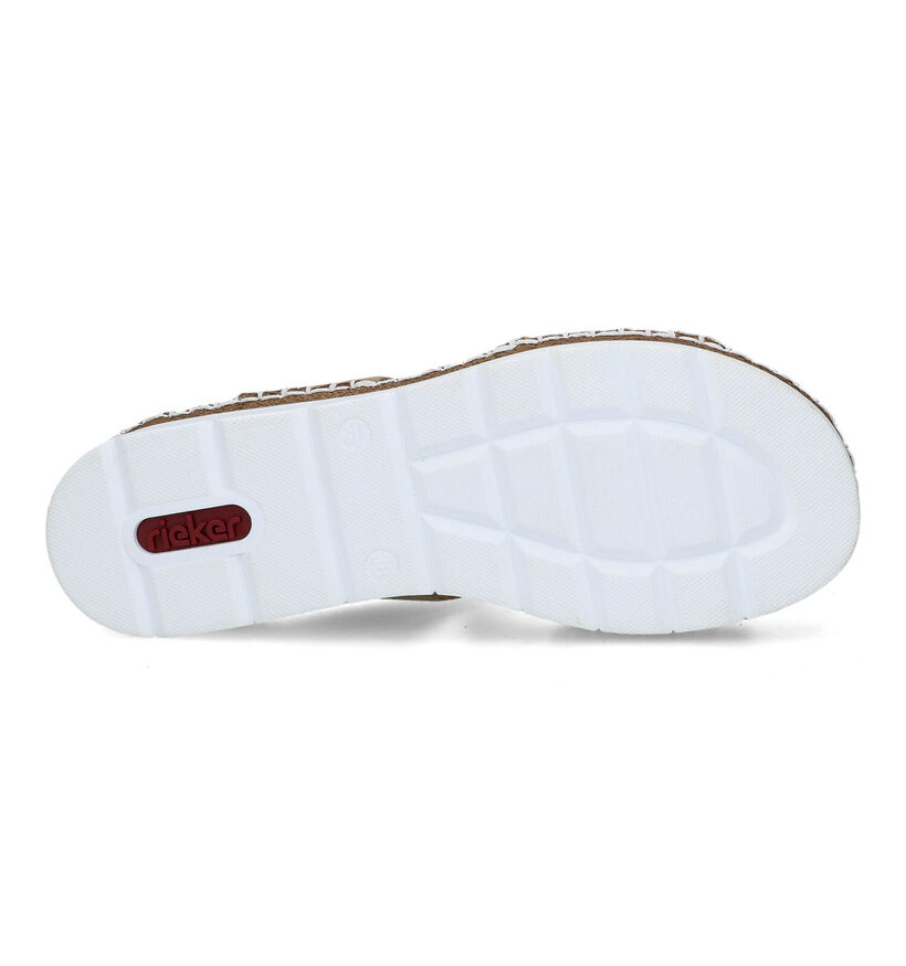 Rieker Blauwe Slippers met sleehak voor dames (339059)