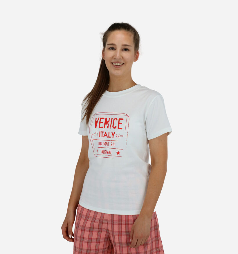 Lofty Manner T-shirt Manches Courtes en Blanc (280822)