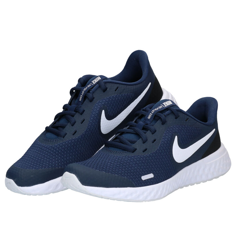 Nike Revolution Blauwe Sneakers in leer (284480)