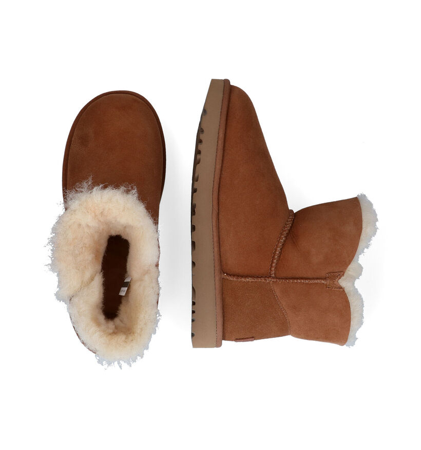 UGG Bailey Zip Mini  Bottines en Cognac en daim (294518)