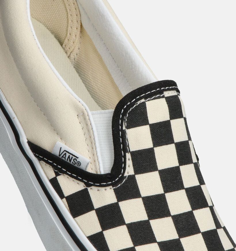 Vans Classic Checkerboard Baskets sportives en Blanc/Noir pour femmes (360190)