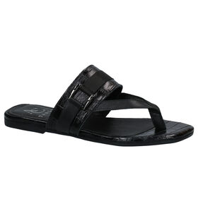 Tango Madison Zwarte Teenslippers in leer (300280)