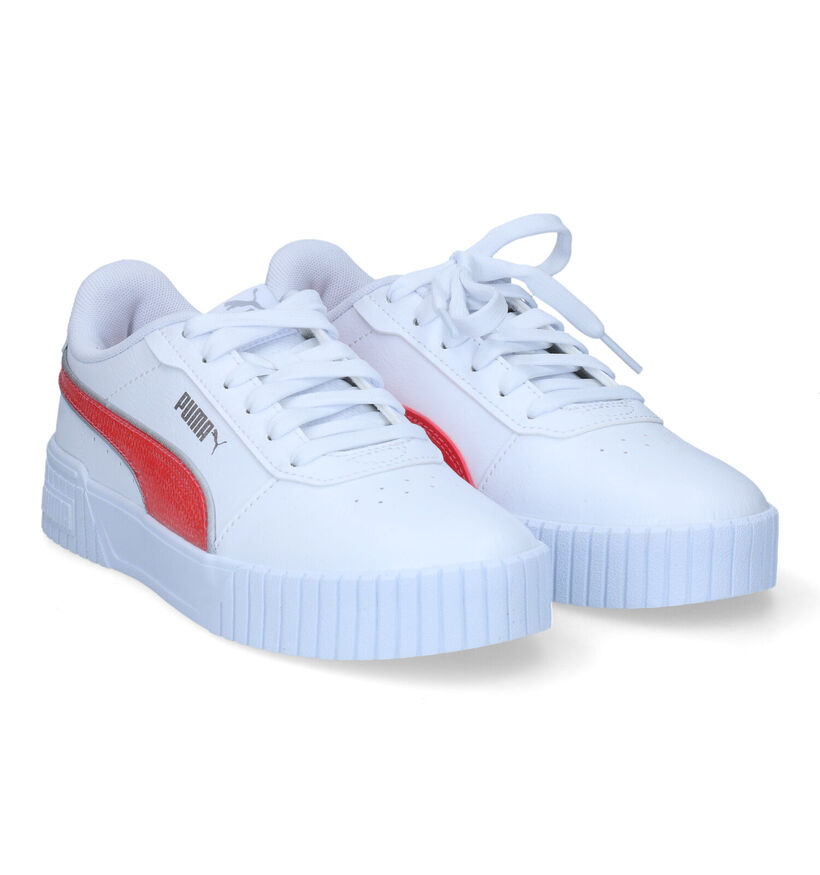 Puma Carina 2.0 Glitzy Jr Baskets en Blanc pour filles (311283) - pour semelles orthopédiques