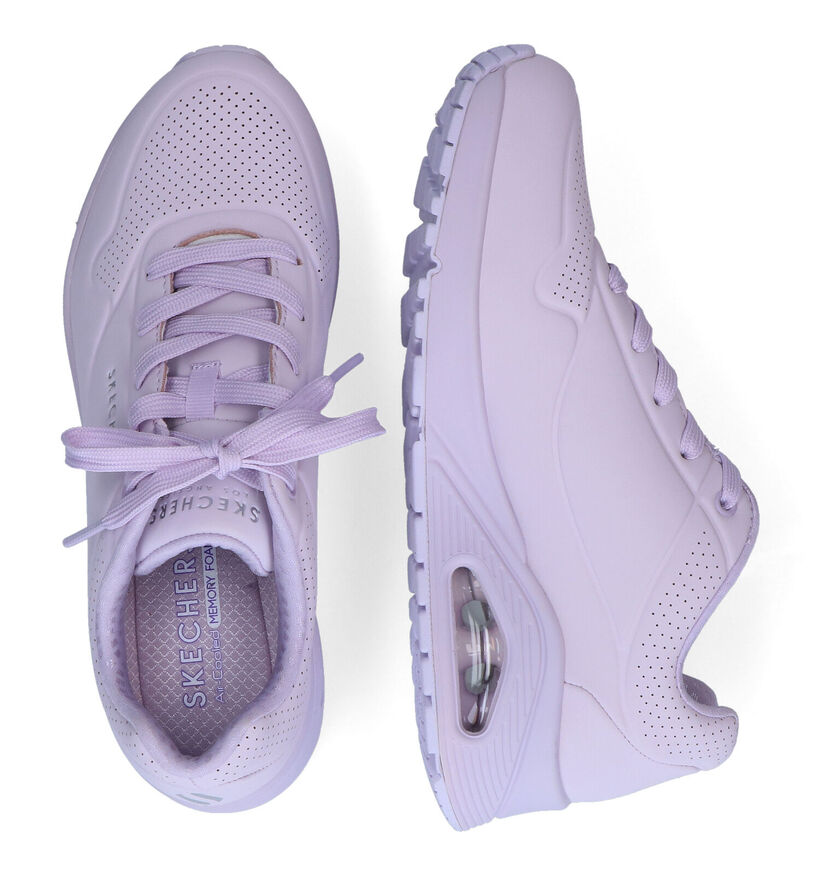 Skechers Uno Frosty Kicks Baskets en Mauve pour femmes (334206) - pour semelles orthopédiques