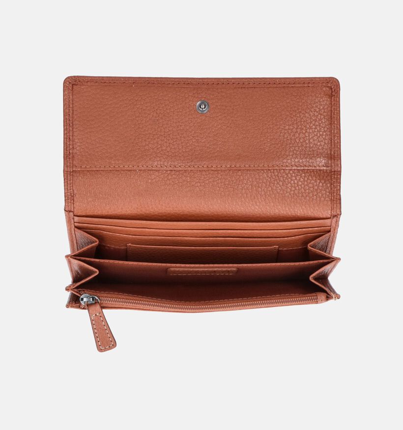 Label M Porte-monnaie à rabat en Cognac pour femmes (358849)