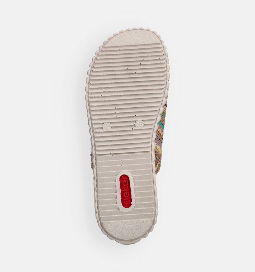 Rieker Nu-pieds compens&eacute;es en Beige pour femmes (370420)