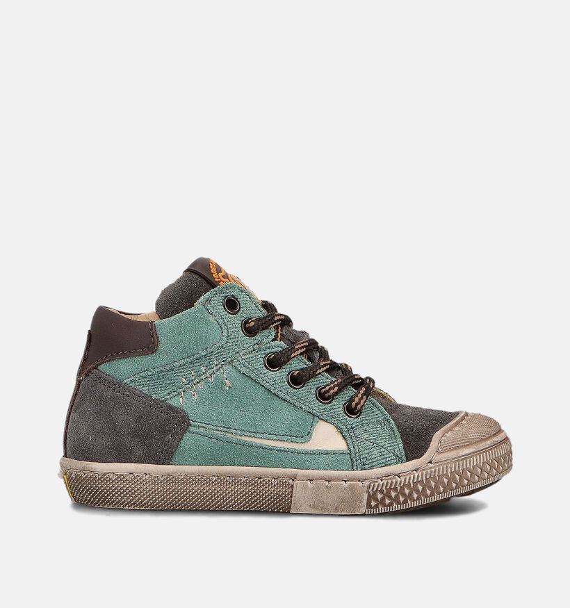 STONES and BONES Liam Chaussures hautes en Gris/Vert pour garçons (362019) - pour semelles orthopédiques