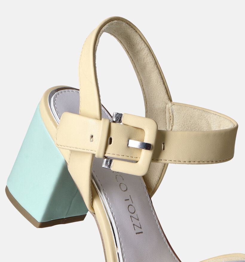Marco Tozzi Gele Sandalen met blokhak voor dames (354225)