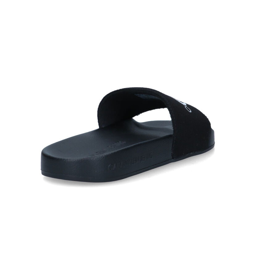 Calvin Klein Slide Monogram Zwarte Badslippers voor dames (321034)