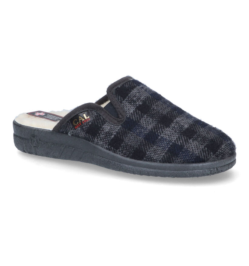 Cal Pantoufles ouvertes en Gris foncé en textile (316585)