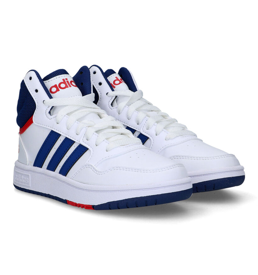adidas Hoops Mid 3.0 Witte Hoge Sneakers in kunstleer (311334)