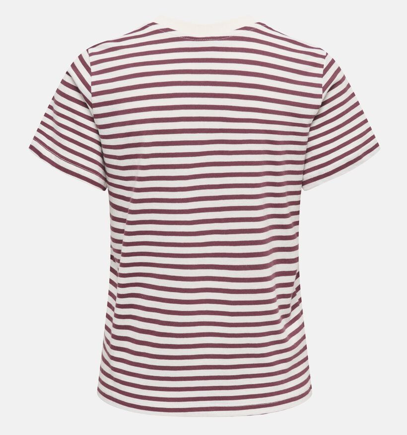 JDY Pisa Gestreepte Rode/Witte T-shirt voor dames (385812)
