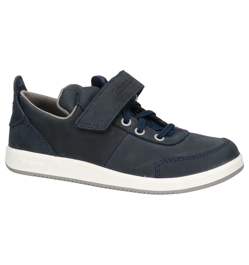 Timberland Court Side Oxford Blauwe Velcroschoenen in leer (212183)