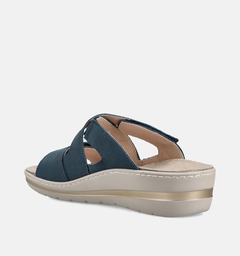 Hush Puppies Tutos Nu-pieds &agrave; talons en Bleu fonc&eacute; pour femmes (370584) - pour semelles orthop&eacute;diques