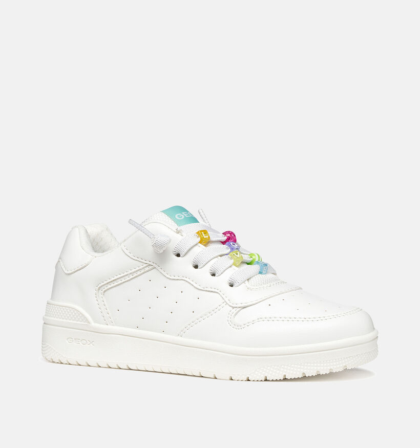 Geox Washiba Baskets basses en Blanc pour filles (368417) - pour semelles orthop&eacute;diques