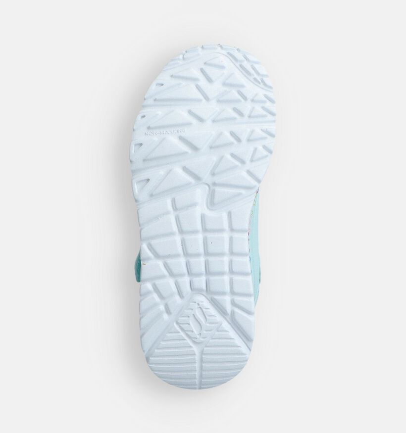 Skechers Uno Lite Heart Lichtblauwe Sneakers voor meisjes (367528)