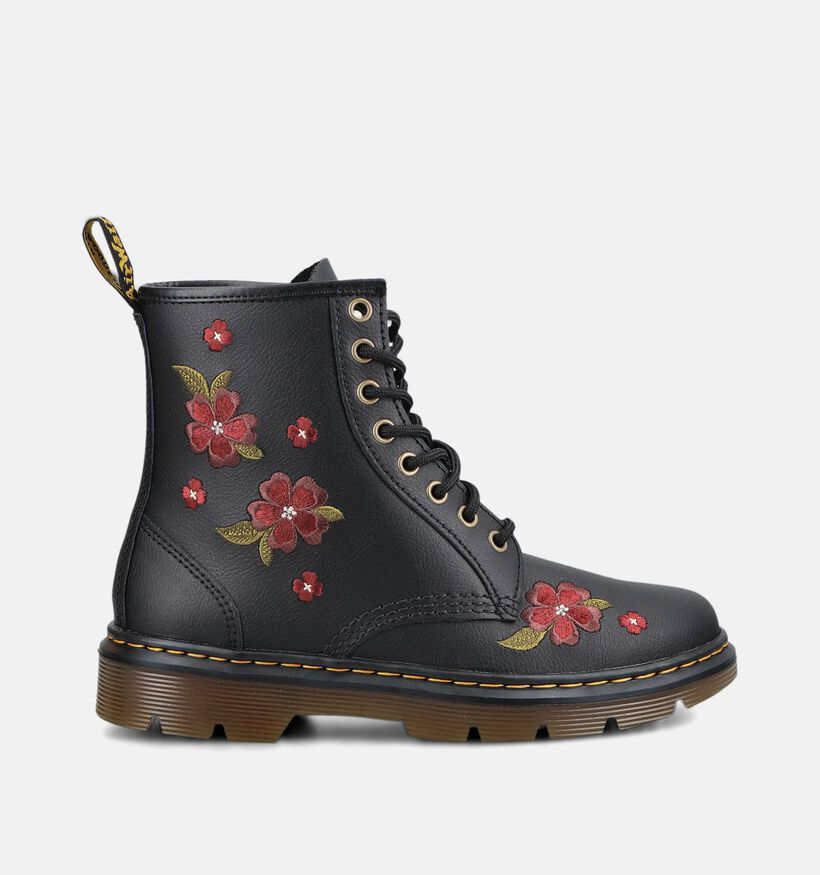 Dr. Martens Aprile Floral Zwarte Boots met Veters voor dames (375762) - geschikt voor steunzolen