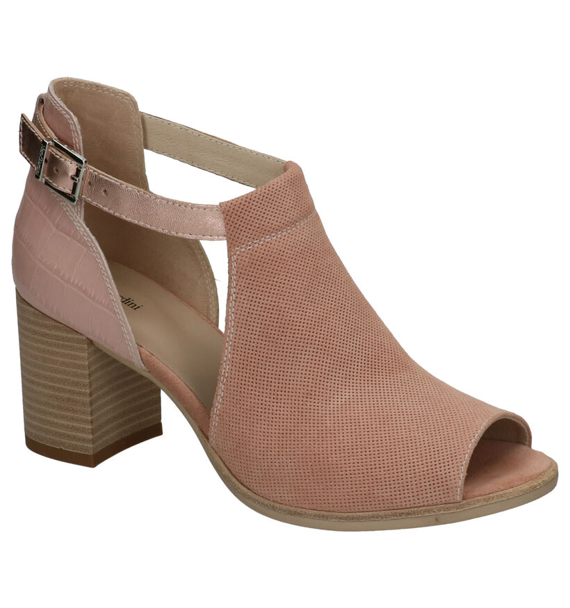 NeroGiardini Taupe Hoogfront Sandalen in daim (292536)