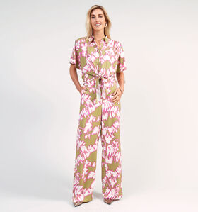Minus Etia Mid Groene/Roze Broek voor dames (359823)