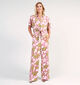 Minus Etia Mid Groene/Roze Broek voor dames (359823)