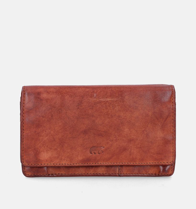 Bear Design Cognac Portemonnee met Rits voor dames (382120)