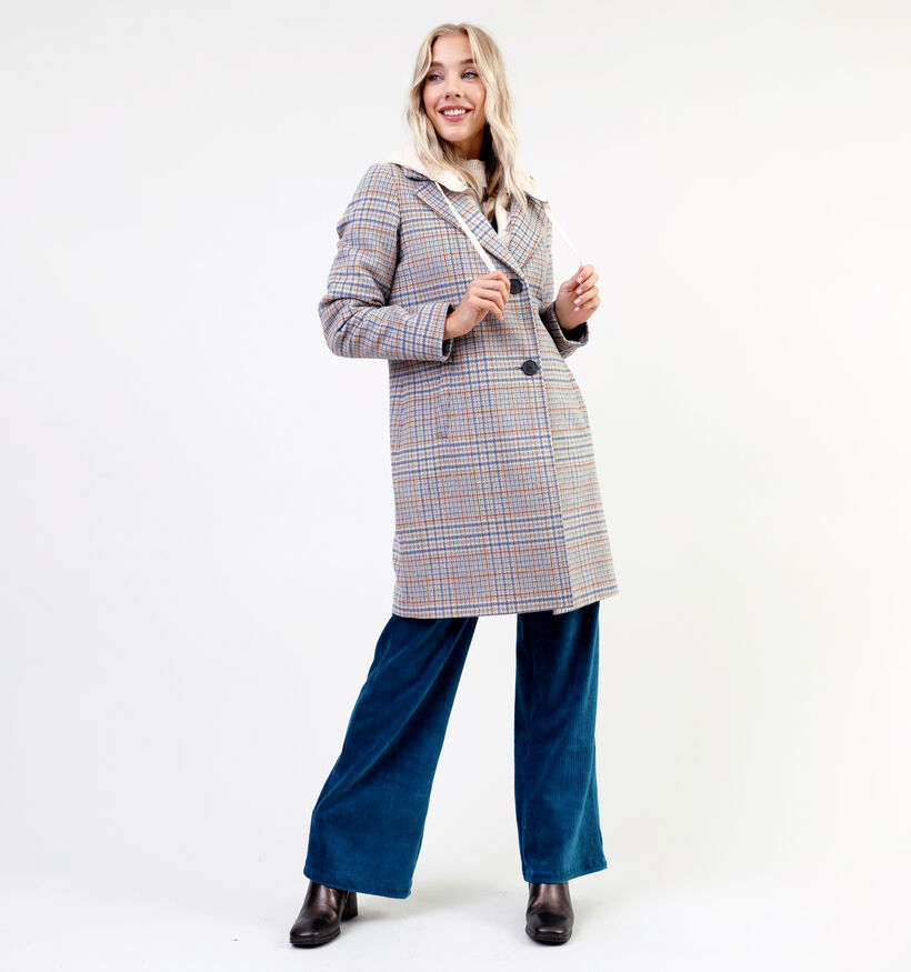 comma casual identity Manteaux à carreaux en Brun pour femmes (332032)