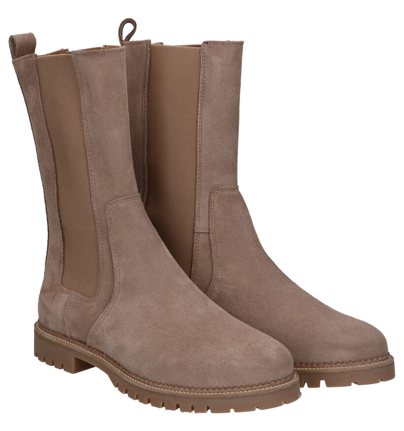 Tango Bee Taupe Chelsea Boots in daim (293970)