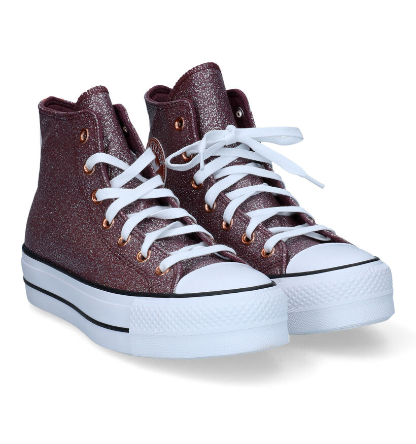 Converse CT All Star Lift Forest Glam Baskets en Bordeaux pour femmes (317412)