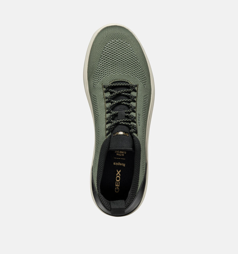 Geox Spherica Groene Veterschoenen voor heren (353844) - geschikt voor steunzolen