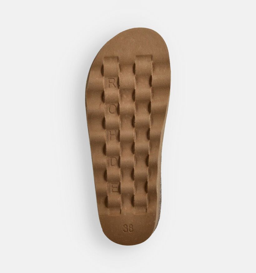 Rohde Foggia Taupe Open Pantoffels voor dames (379796) - geschikt voor steunzolen