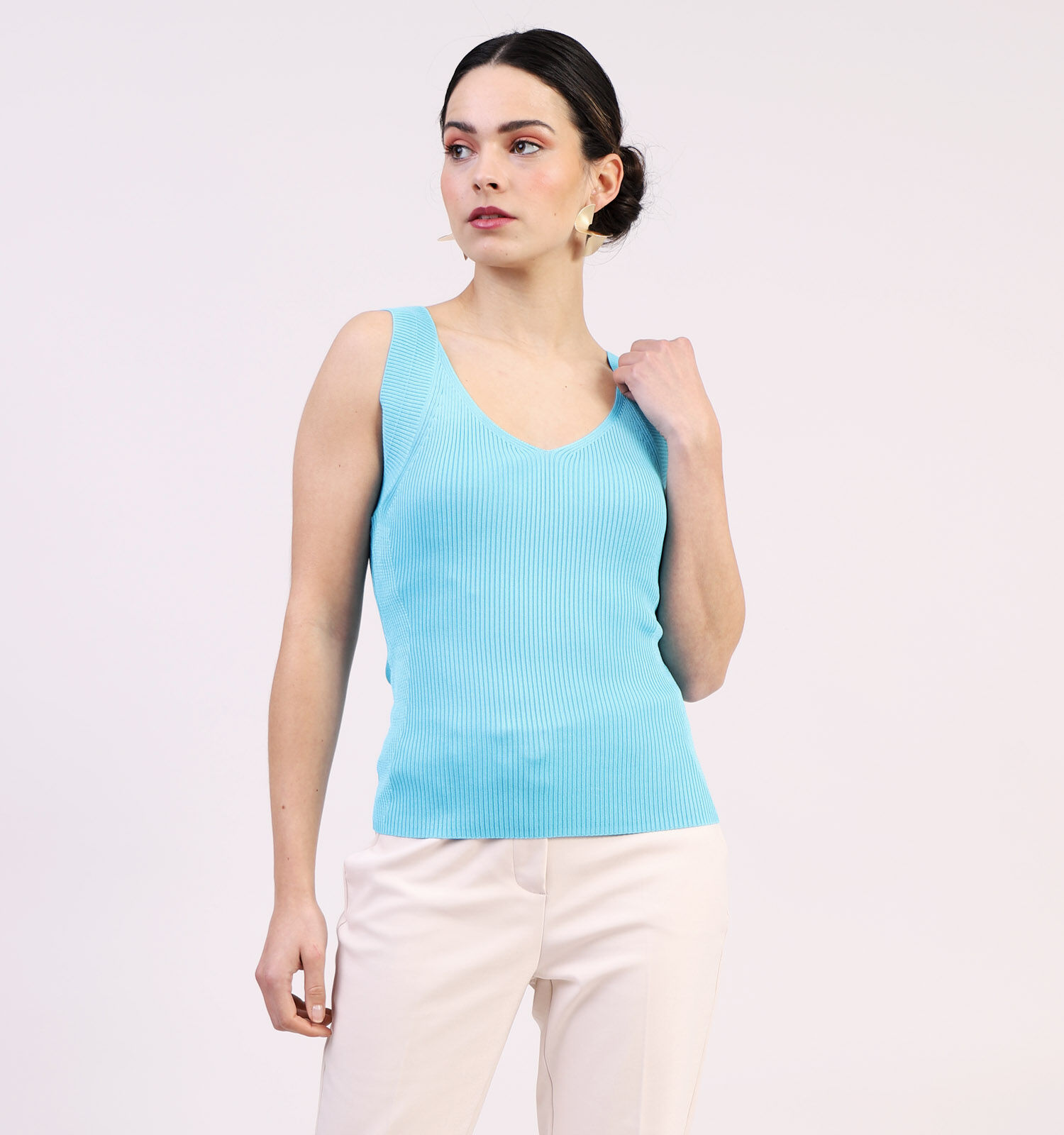 comma Turquoise Top Dames Topjes Online op TORFS.BE