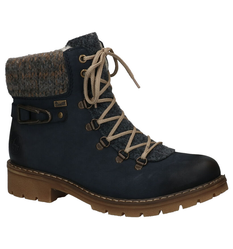 Rieker Boots à lacets en Bleu foncé pour femmes (331612) - pour semelles orthopédiques