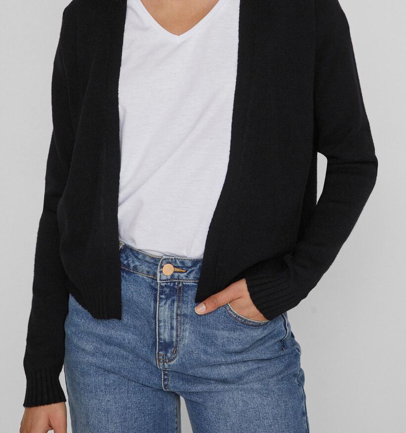 Vila Ril Open Cardigan tricot en Noir pour femmes (328852)