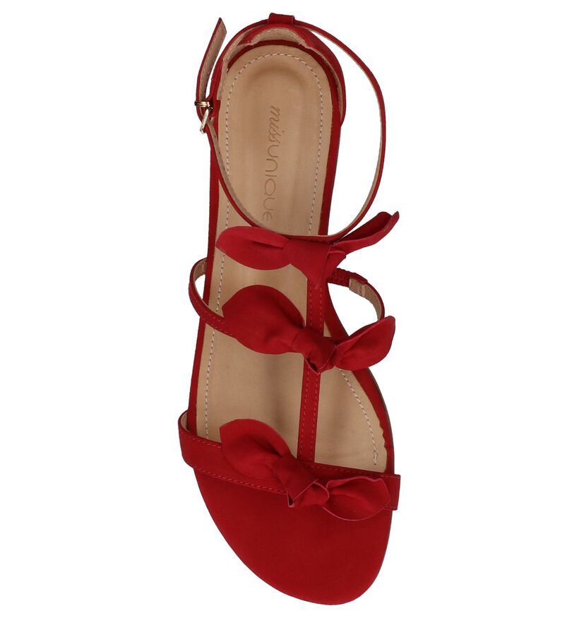 Miss Unique Sandales plates en Rouge en nubuck (221076)