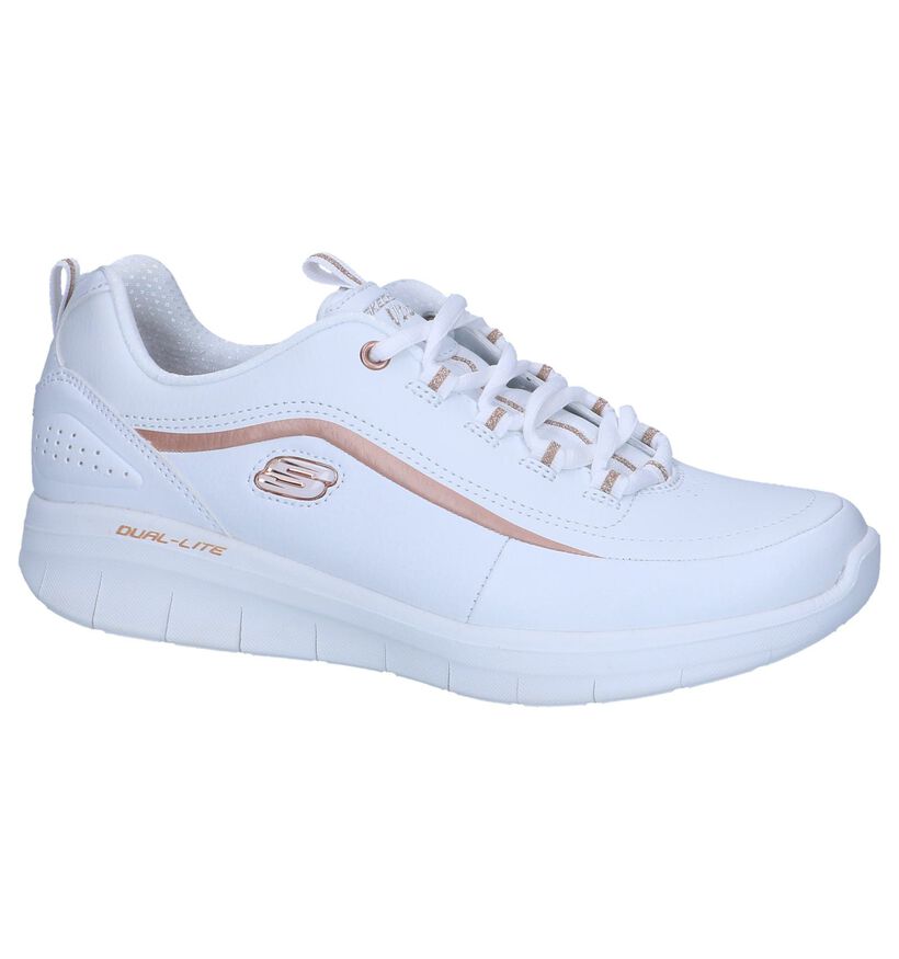 Skechers Synergy Witte Sneakers in kunstleer (291970)