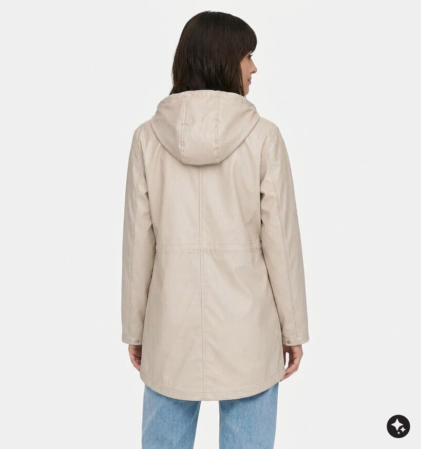 Vero Moda Malou Pearl Coated Lichtbeige Regenjas voor dames (378416)