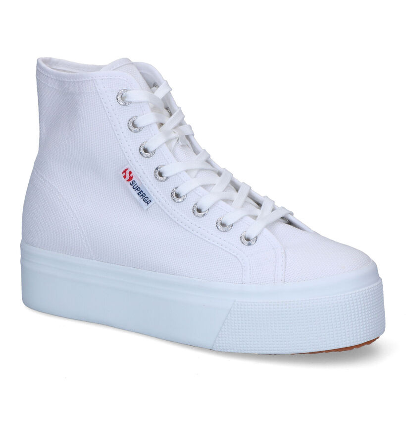 Superga Hi Top Witte Hoge Sneakers in stof (305725)